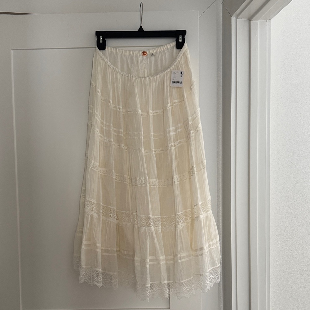 Free people Cream Lace Skirt